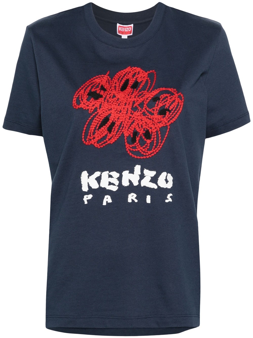 Shop Kenzo T-shirt With Embroidery In Blue