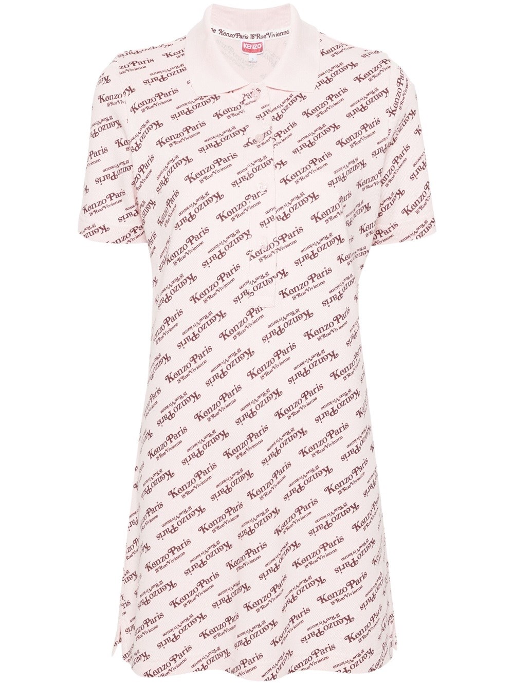 Shop Kenzo Short Dress With Print In Pink & Purple