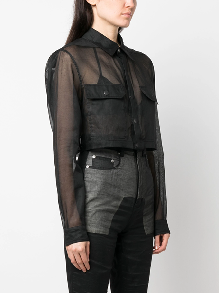 Semi transparent cropped outlet jacket