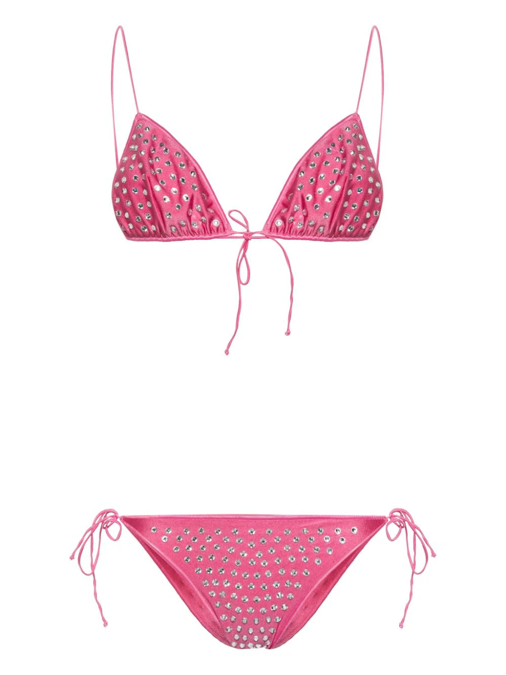 Shop Oseree Bikini Embellished With Crystals In Pink & Purple