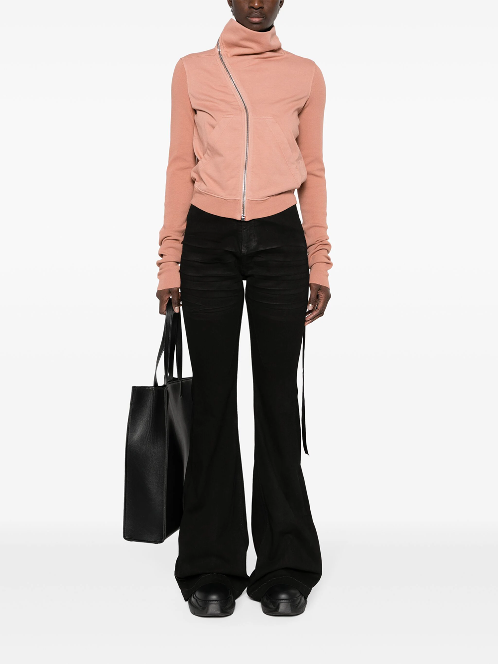 RICK OWENS Distressed high-rise flared jeans