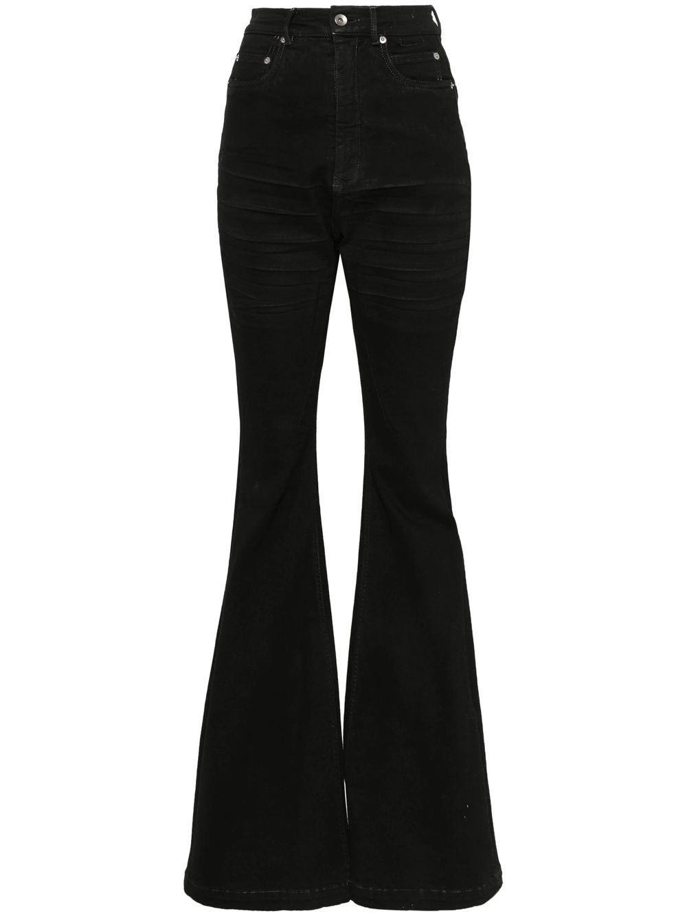 Rick Owens Drkshdw High-rise Waist Flared Leg Trousers In Black