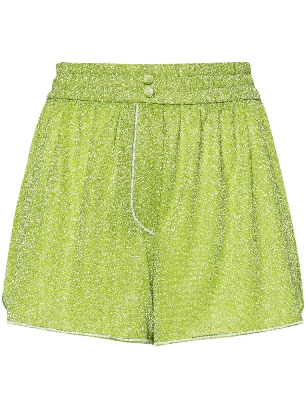 Shop Oseree Lumière Shorts In Lurex In Green