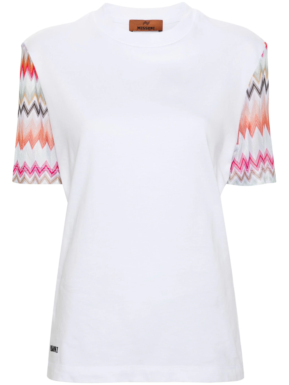 Shop Missoni T-shirt With Zigzag Sleeves In Multicolour