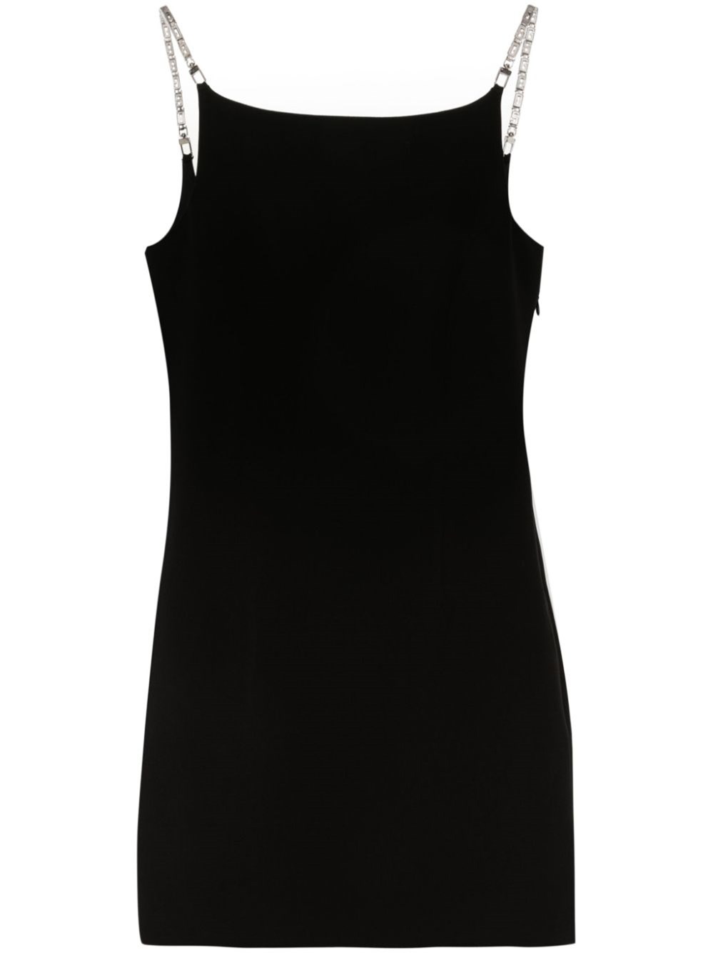 Shop Gcds Cady Mini Dress With Logo Chain In Black