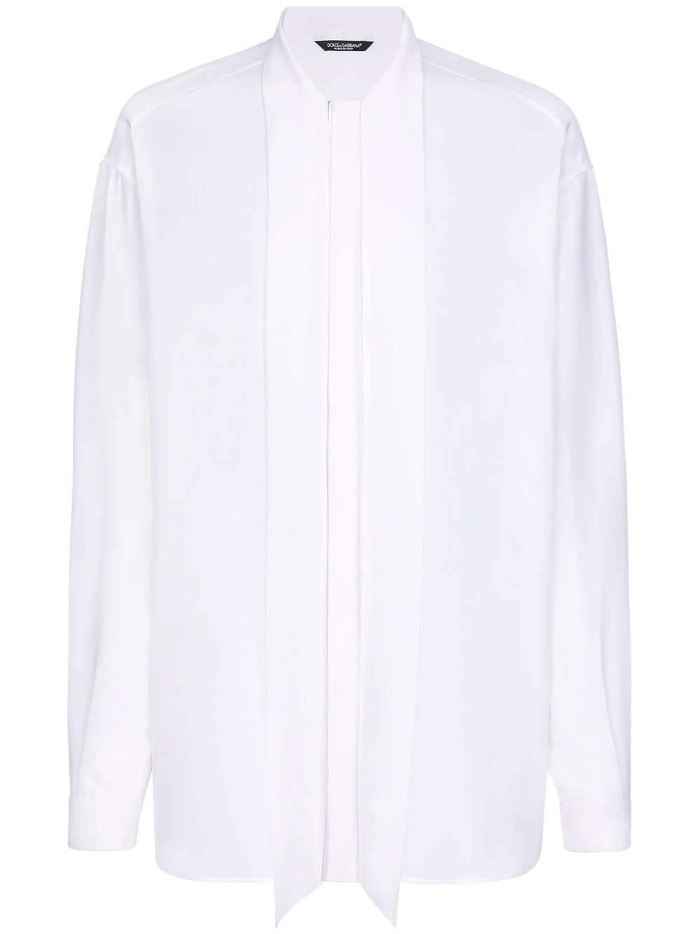 Shop Dolce & Gabbana Shirt With Scarf Detail In White