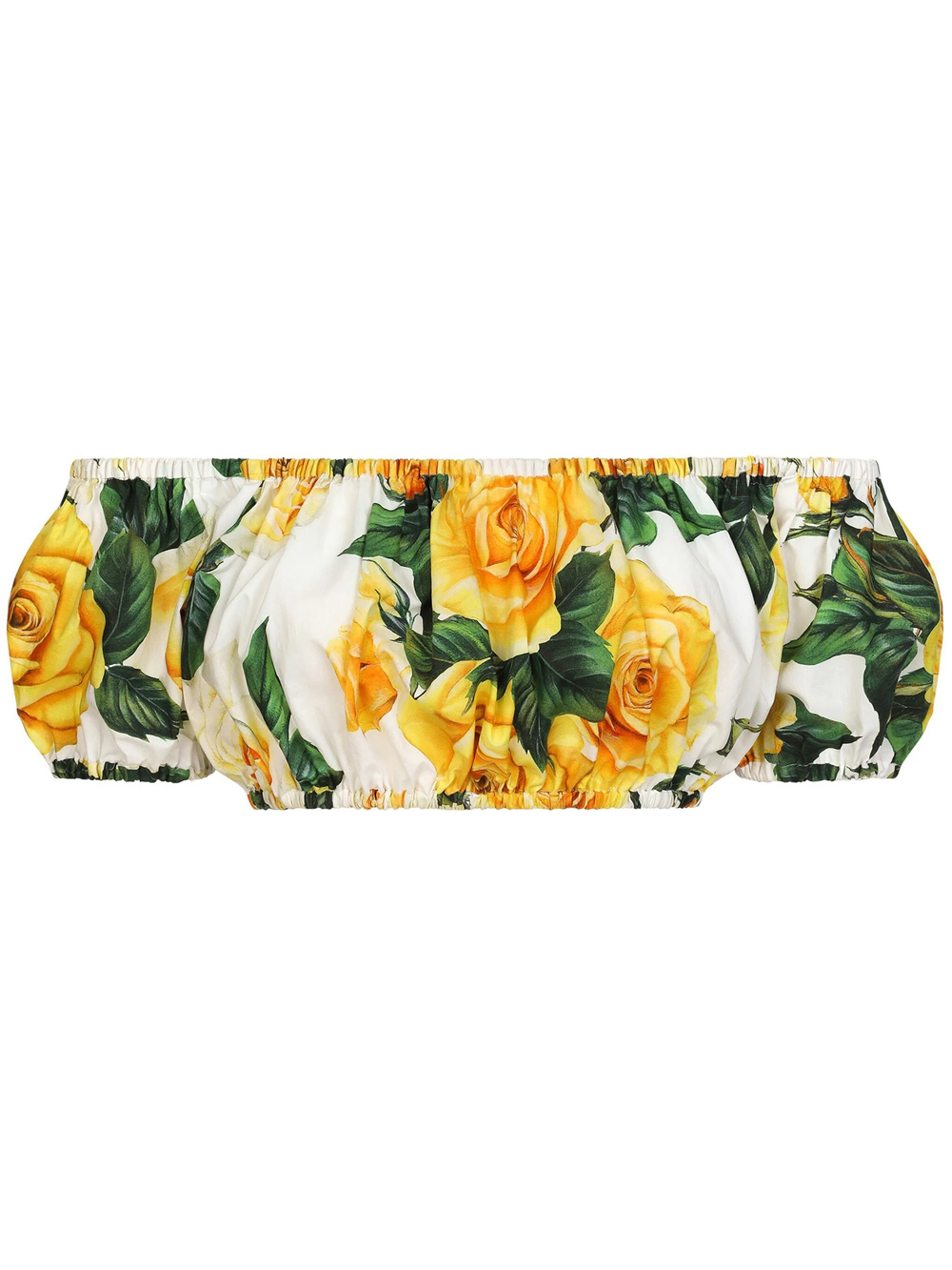 Shop Dolce & Gabbana Floral Crop Top In Multicolour