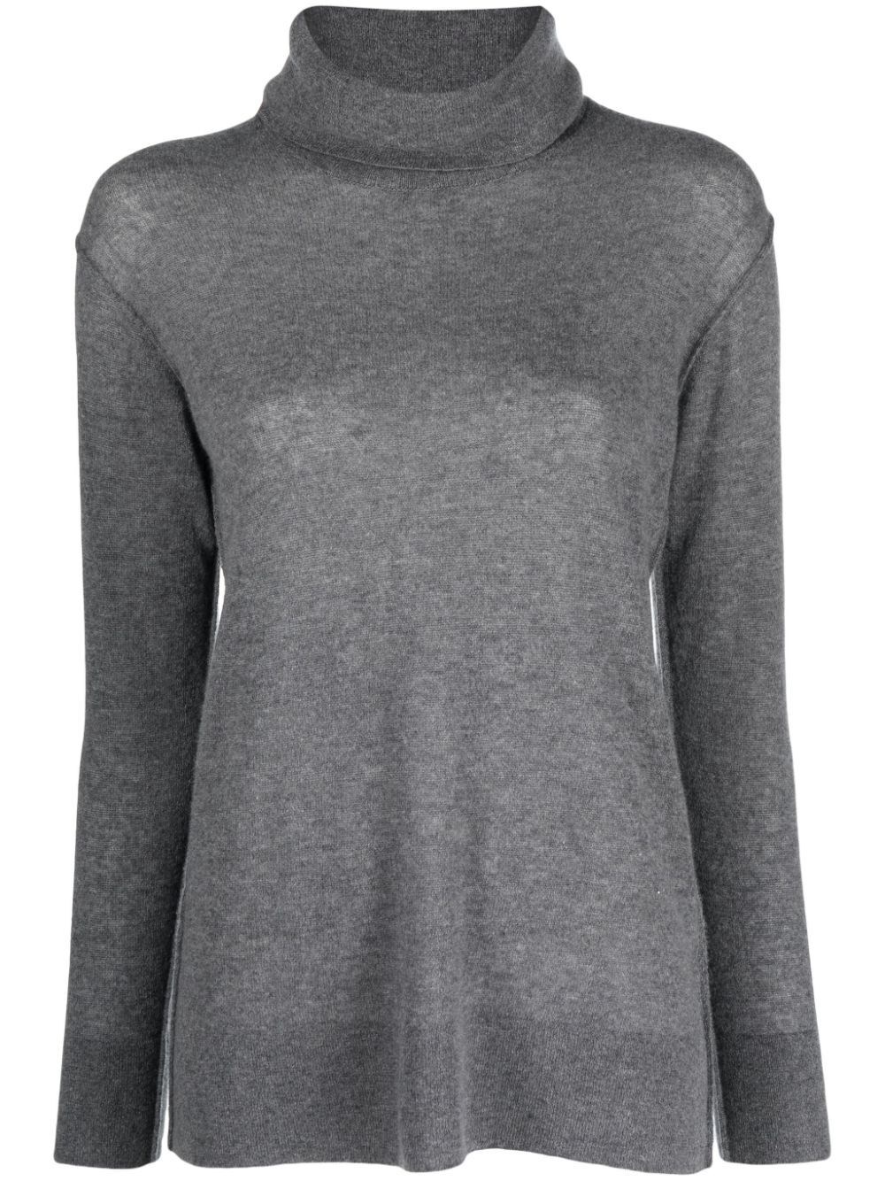 Shop Malo Cashmere Blend Turtleneck Sweater In Grey