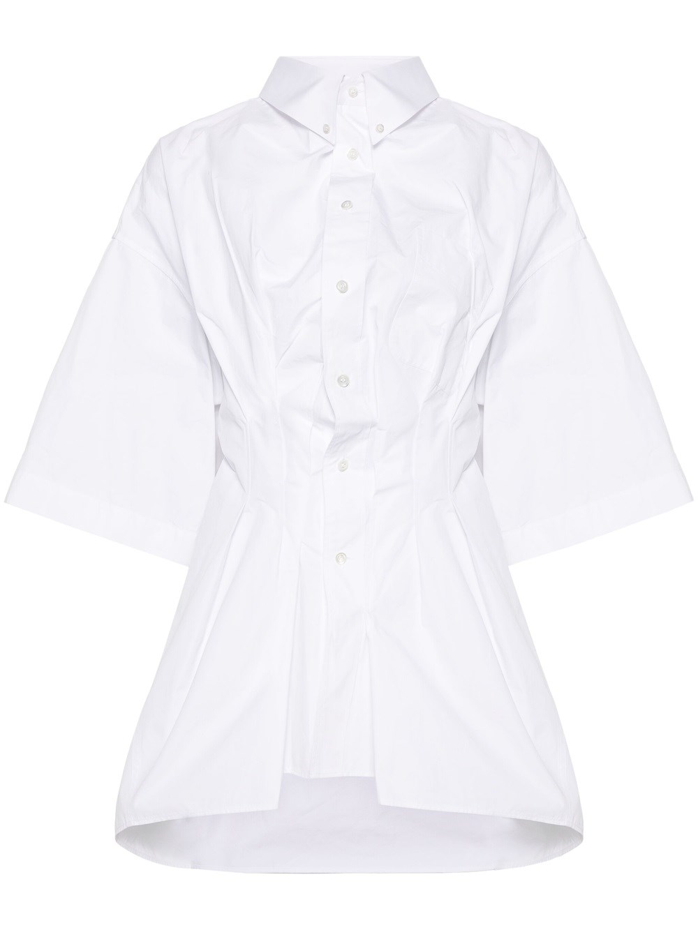 Shop Maison Margiela Fitted Shirt In Wrinkled Poplin In White