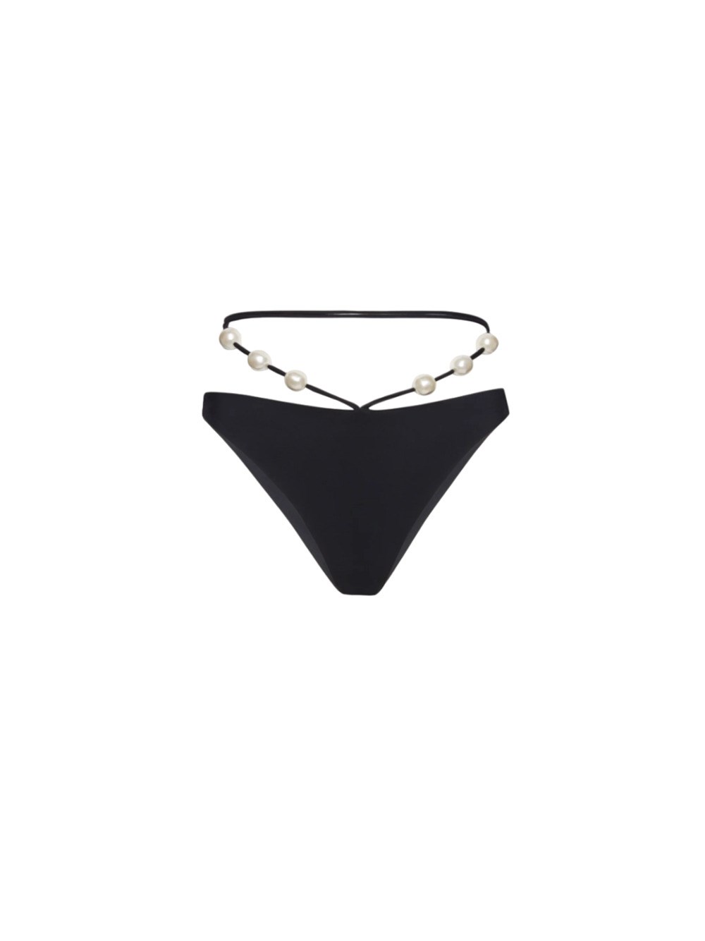Shop Magda Butrym High-waisted Pearl Swim Briefs In Black