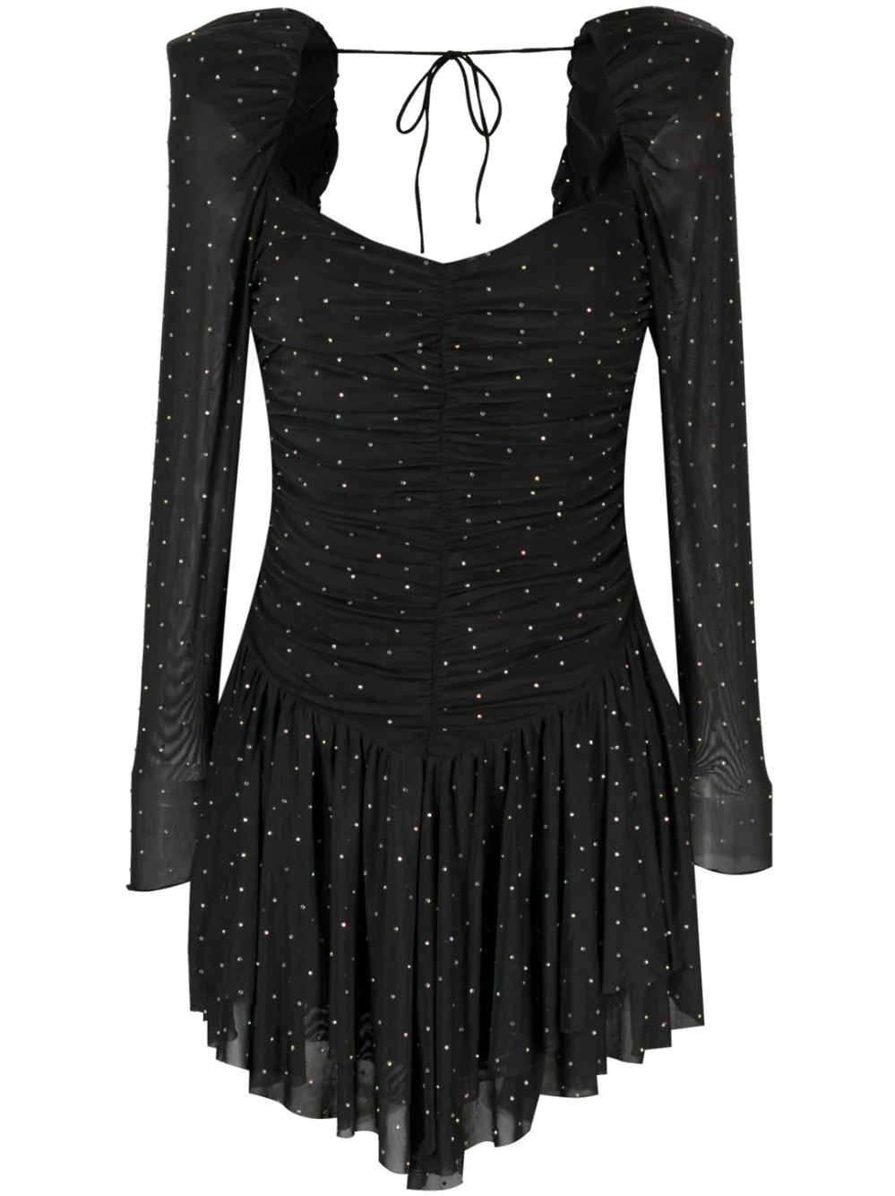 Shop Rotate Birger Christensen Dress With Rhinestones In Black
