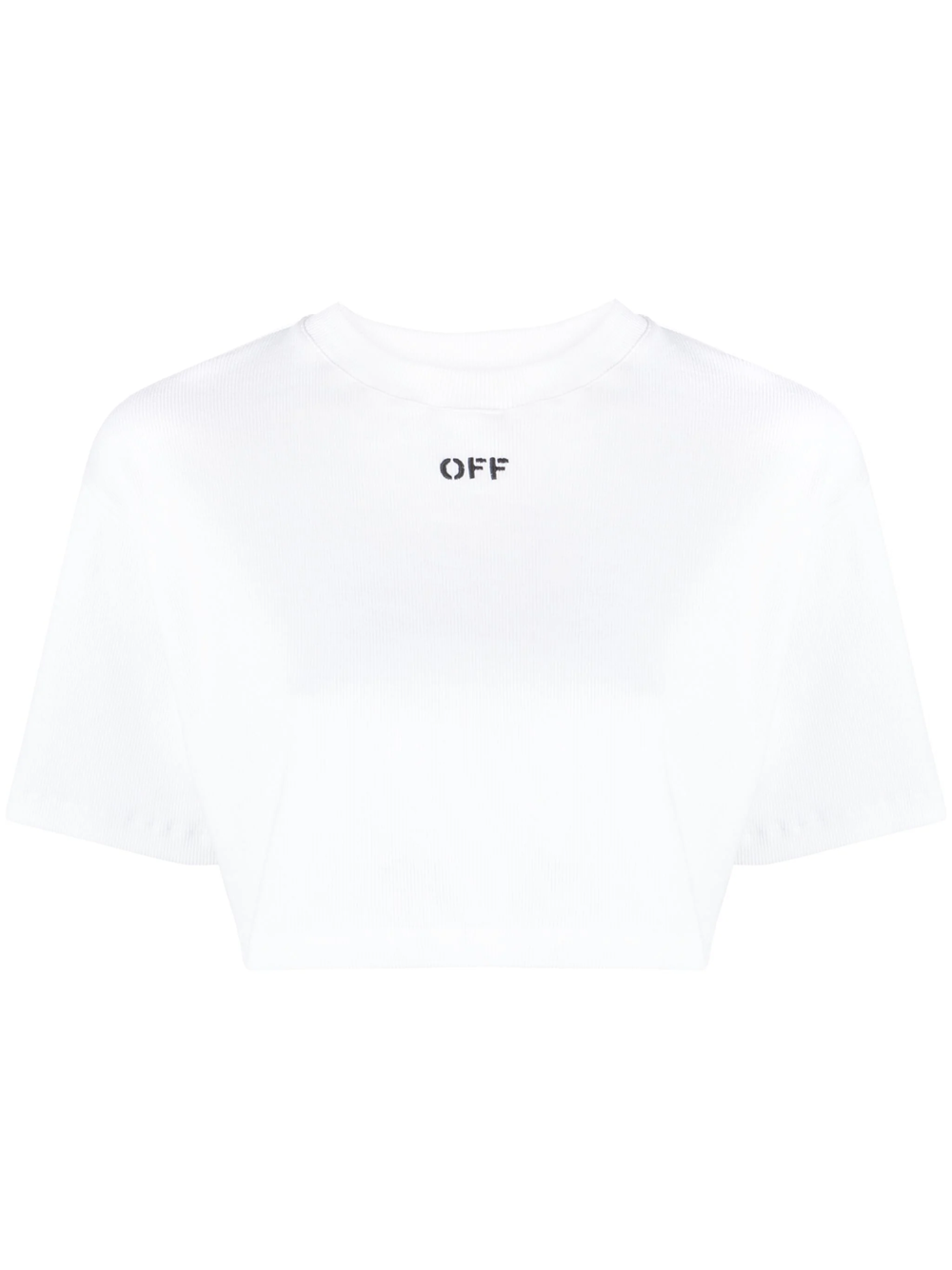 Shop Off-white Cropped Off-print T-shirt In White