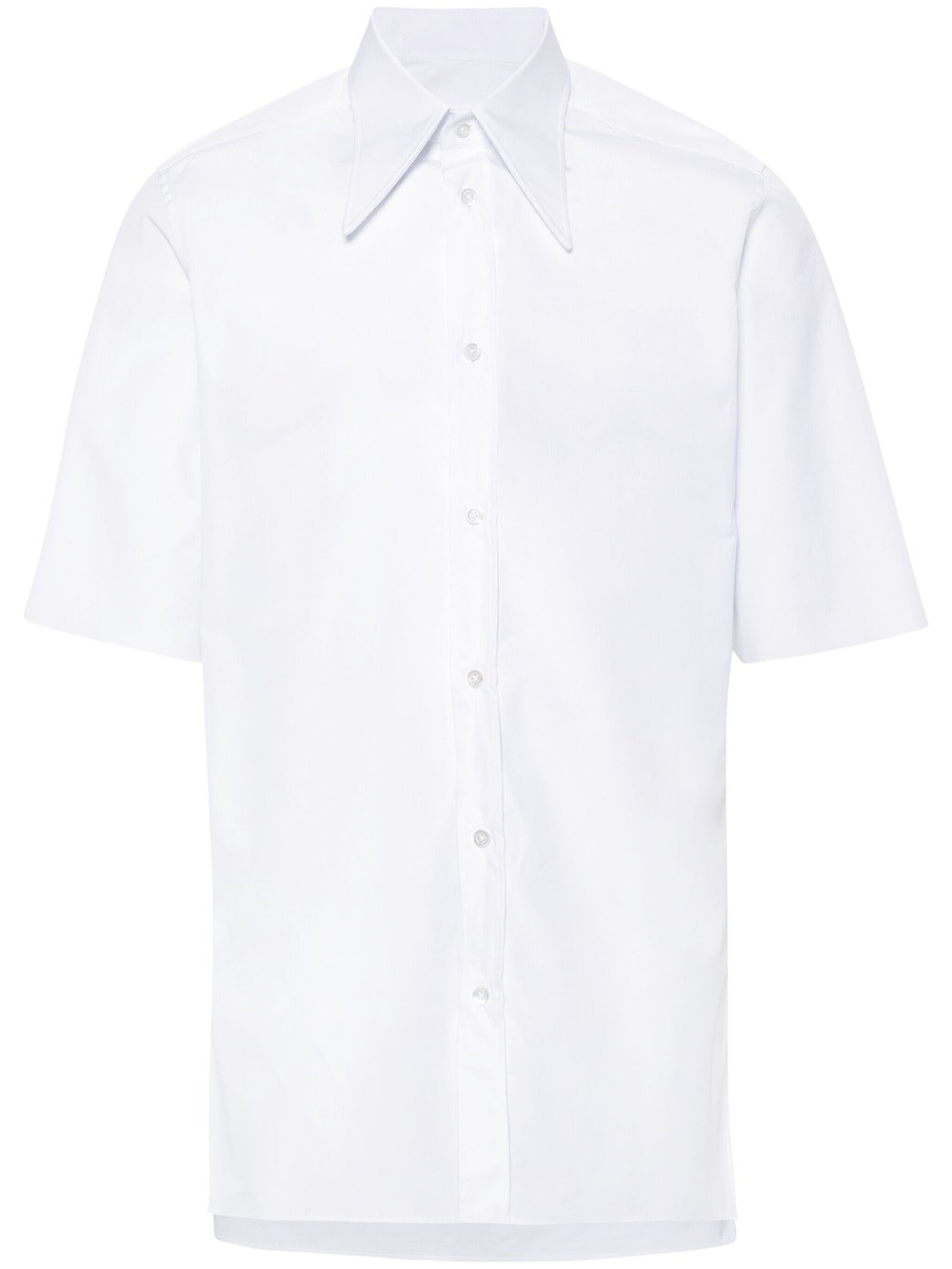 Shop Maison Margiela Short-sleeved Poplin Shirt In White