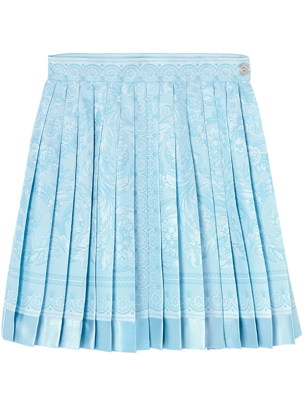 Shop Versace Printed Skirt In Blue