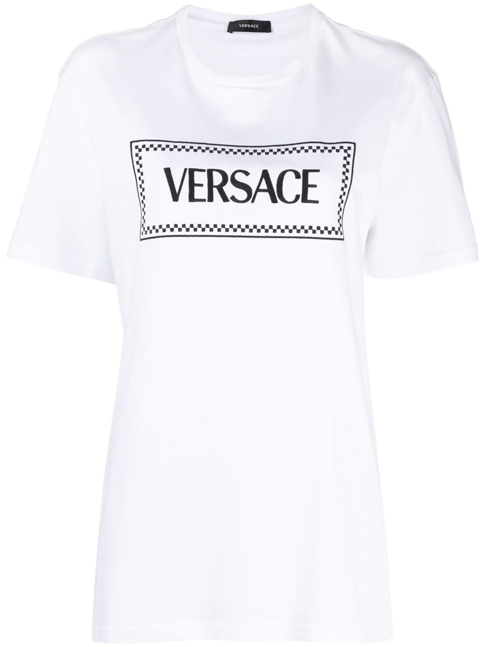 Shop Versace T-shirt With Embroidery In White