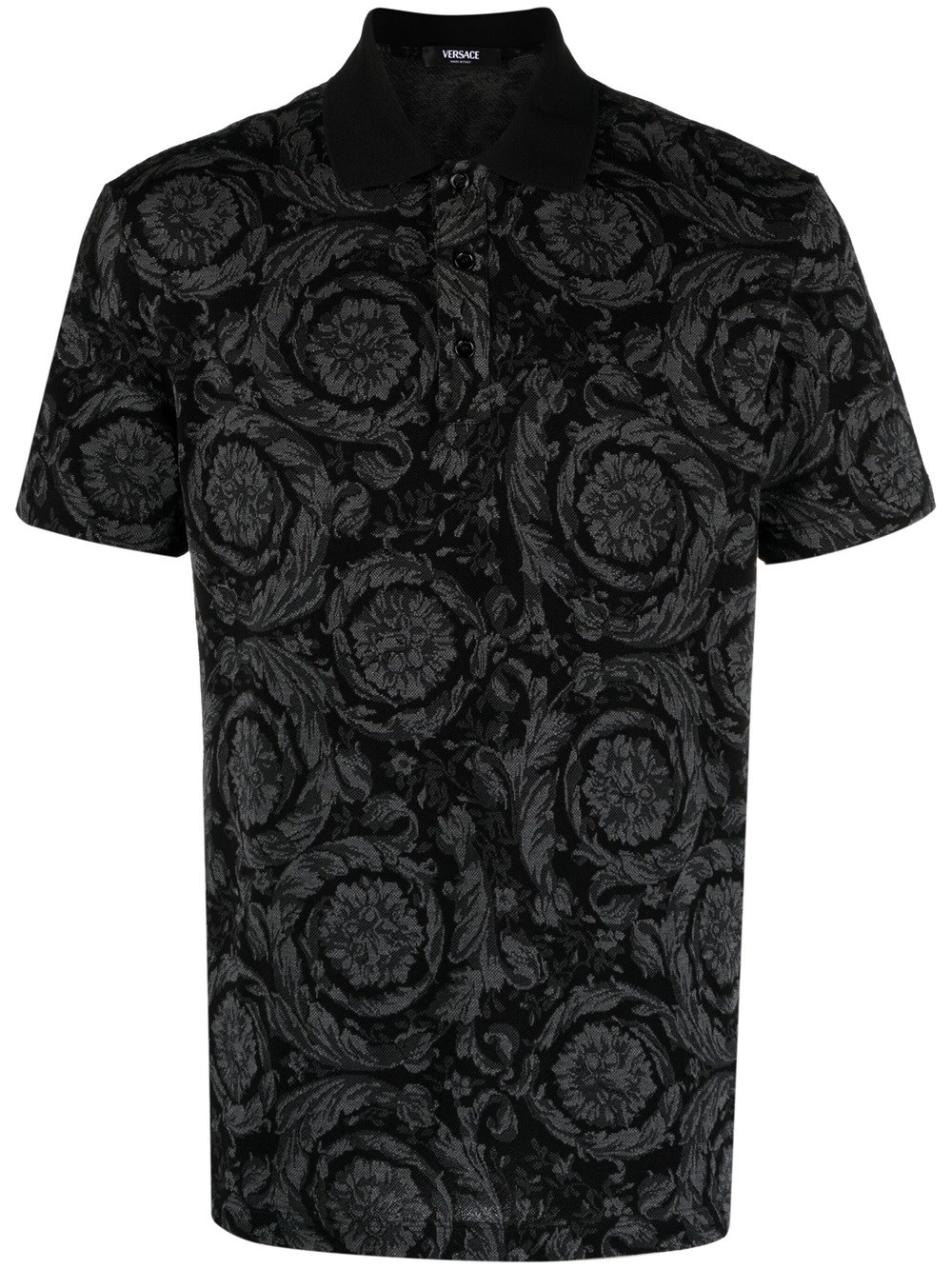 VERSACE POLO SHIRT WITH JACQUARD EFFECT