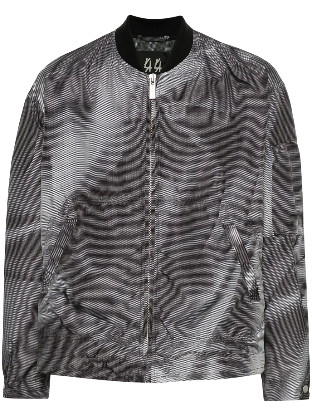 Shop 44 Label Group Crinkle Bomber Jacket With Graphic Print In Black