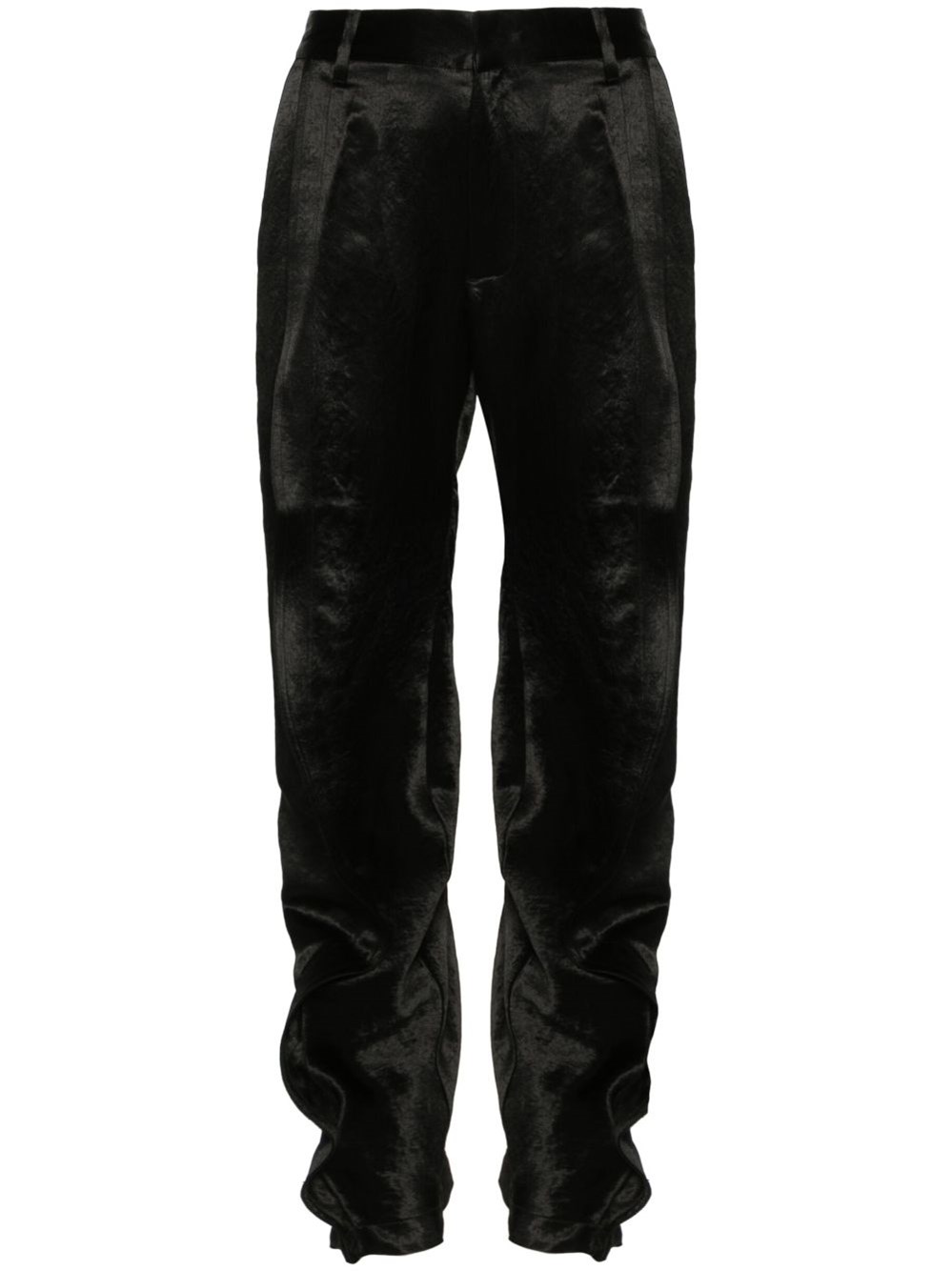 Shop Y/project Satin Trousers With Stitching In Black