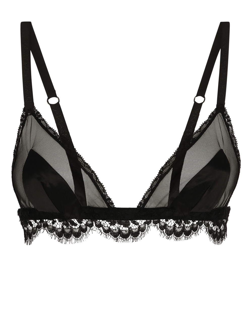 Shop Dolce & Gabbana Semi-transparent Bra In Black