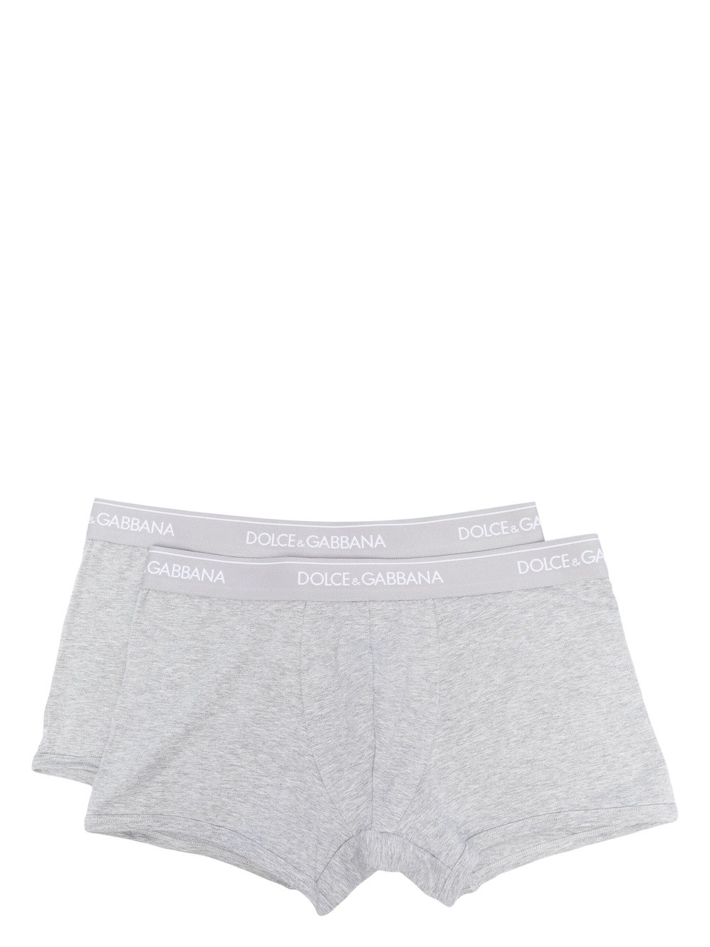 Dolce & Gabbana Set Of 2 Boxers With Logo Band In Grey
