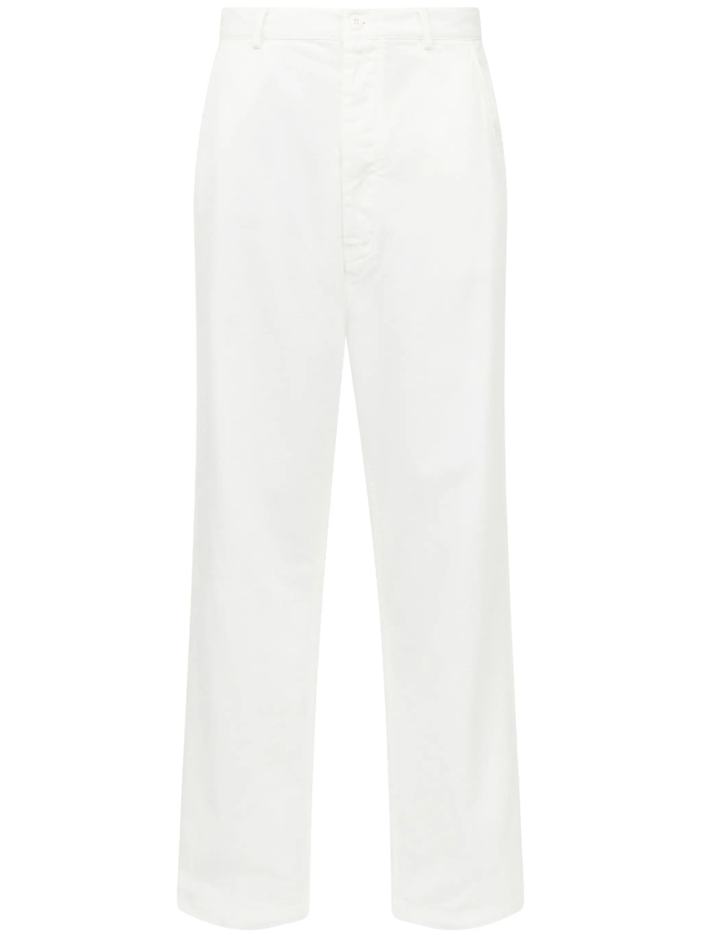 Shop Mm6 Maison Margiela Straight Mid-rise Trousers In White