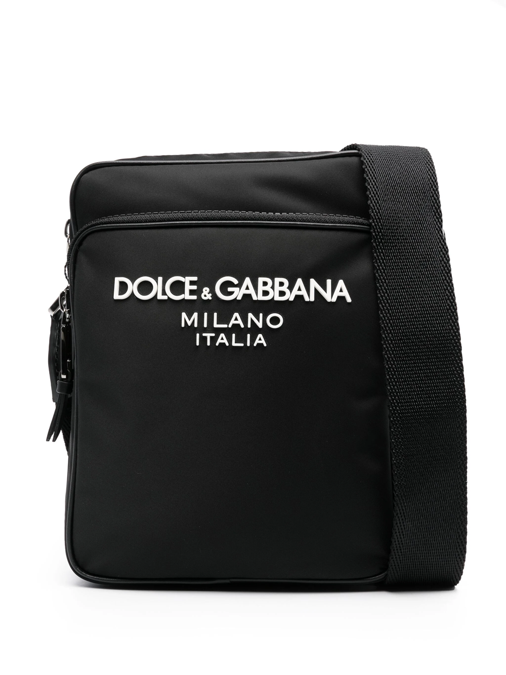 Dolce & Gabbana Messenger Bag With Logo In Black