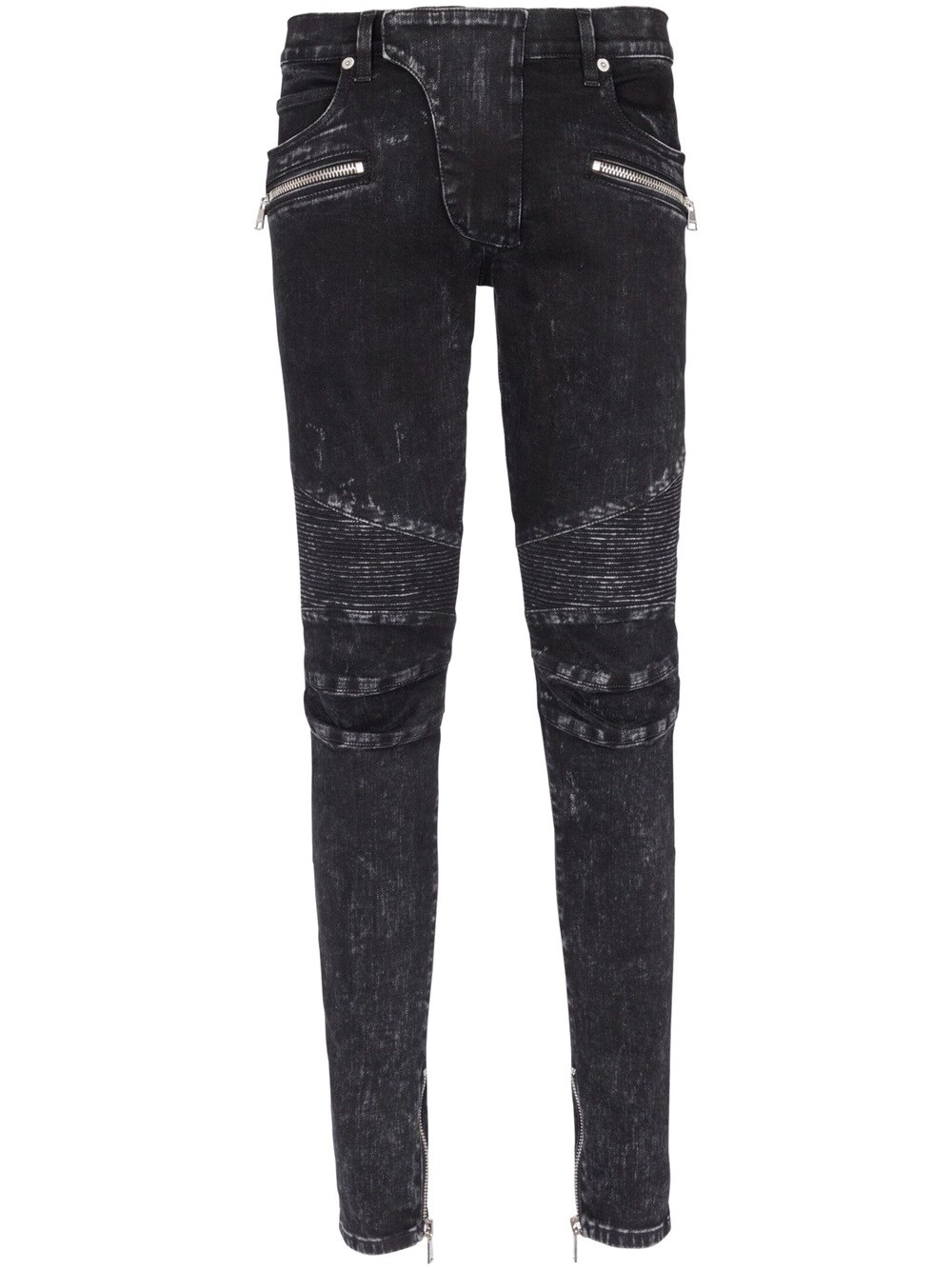 Shop Balmain Slim Ribbed Jeans In Black