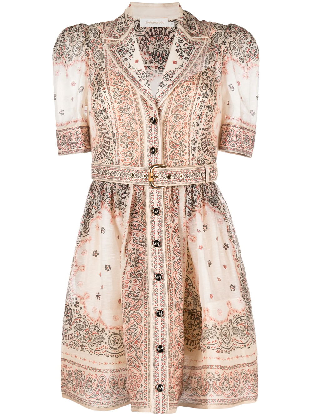 Zimmermann Matchmaker Short Shirtdress With Paisley Print In Multicolour