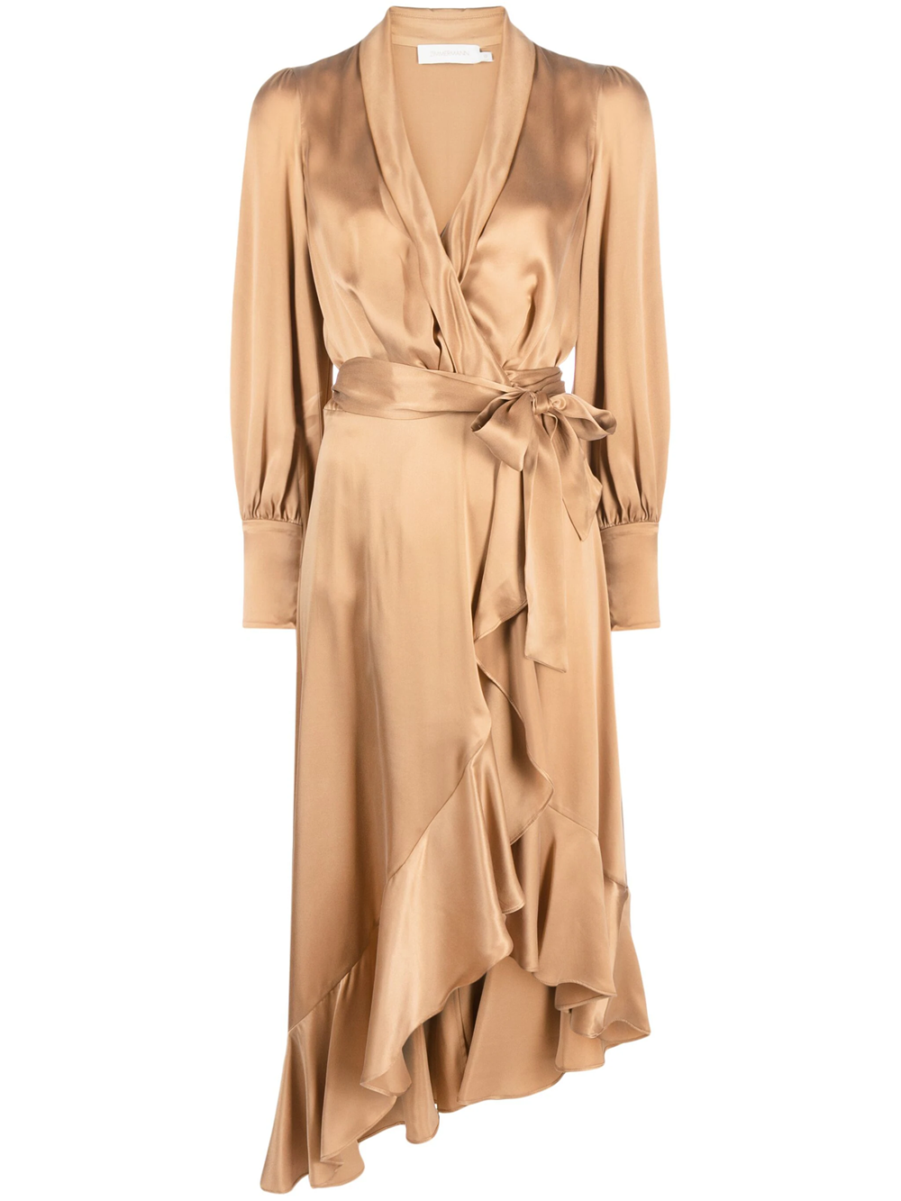 Shop Zimmermann Wrap Dress In Brown