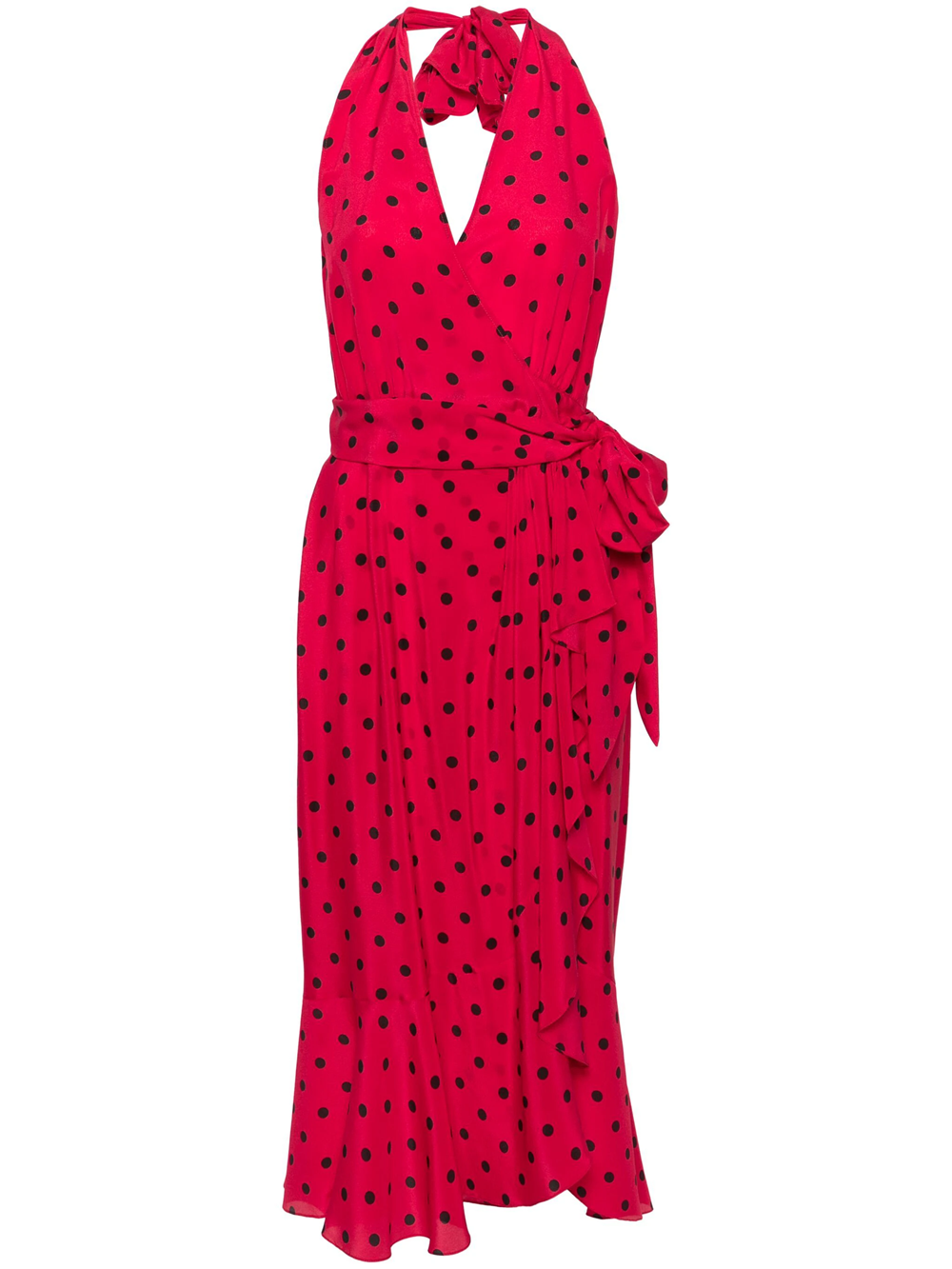 Shop Moschino Polka Dot Dress In Red