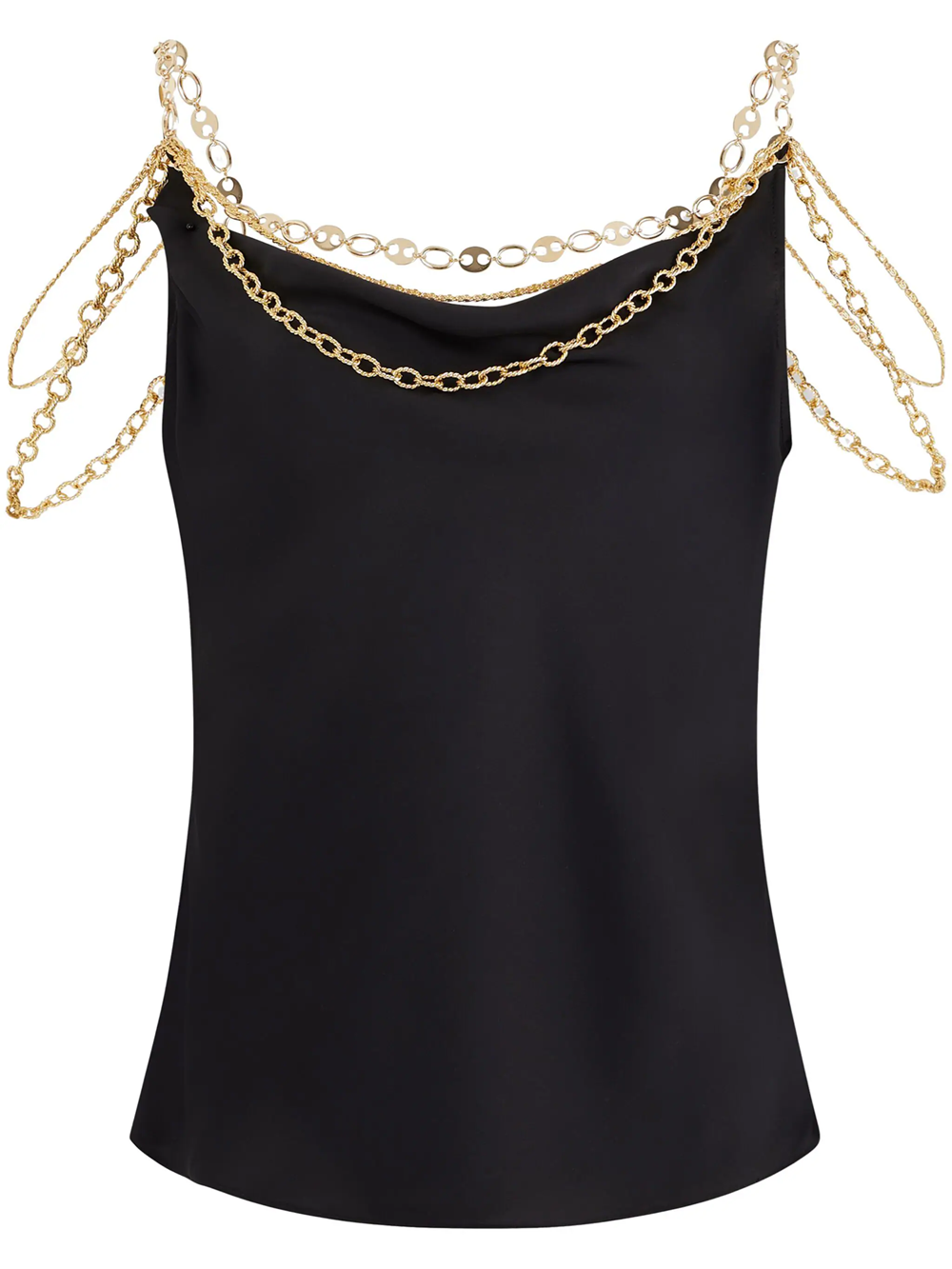 Shop Rabanne Top With Chain Detail In Black