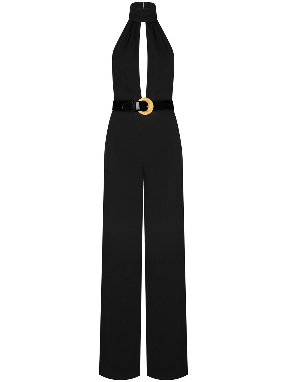 Shop Tom Ford Jumpsuit With Belt Tied Around The Neck In Black