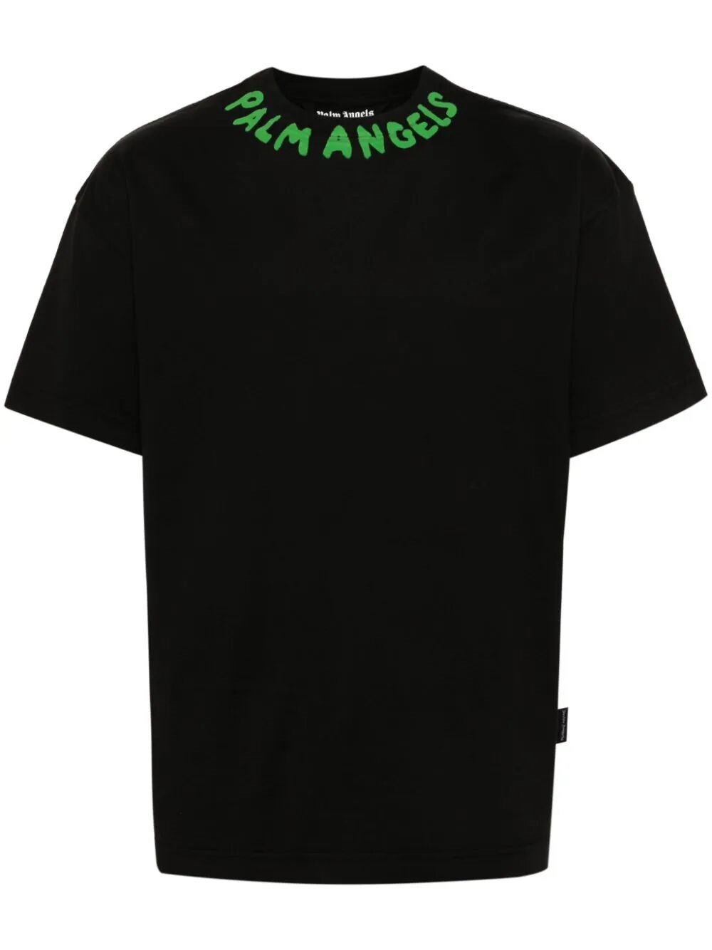 Shop Palm Angels Seasonal T-shirt With Print In Black