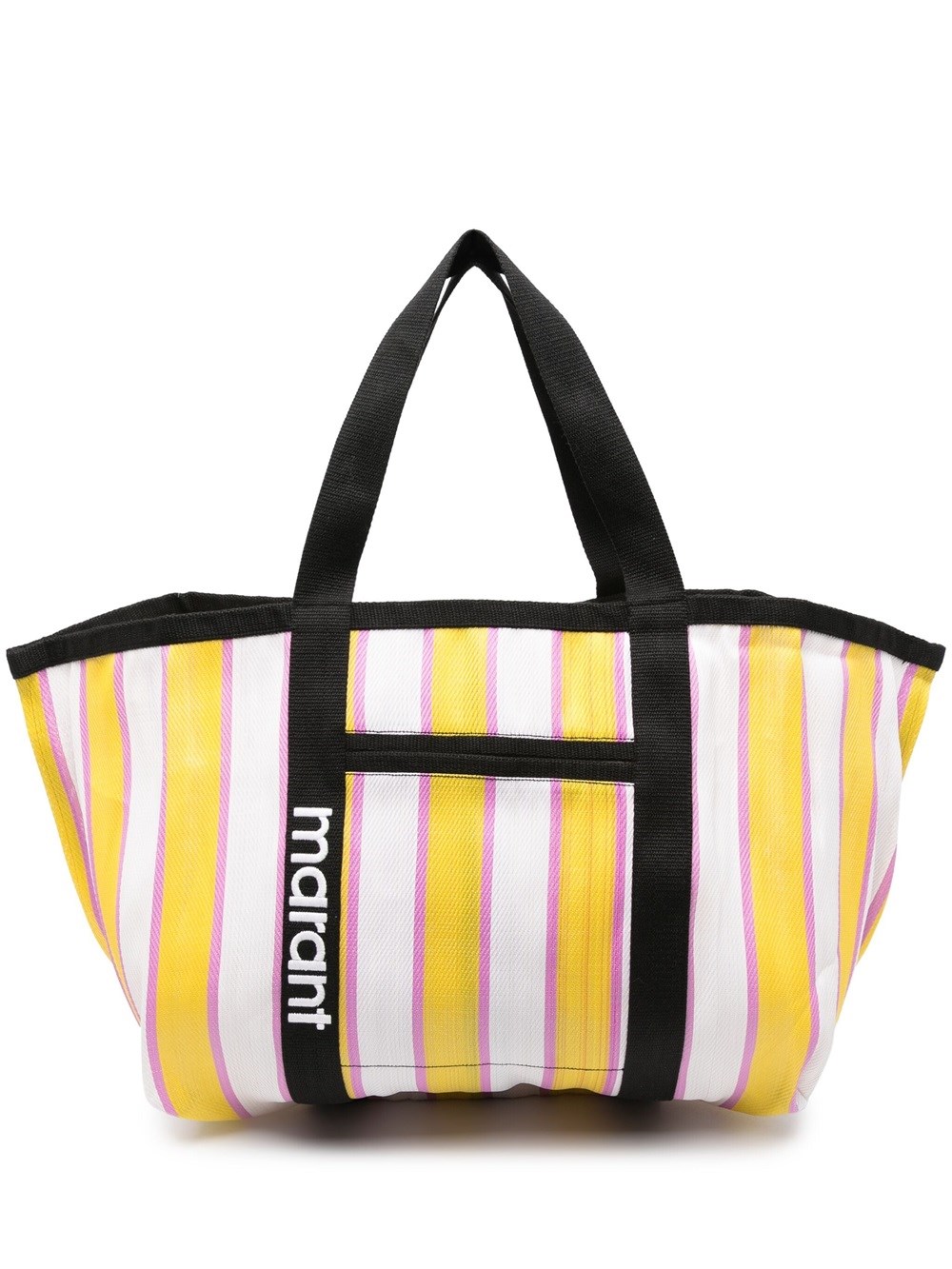 Isabel Marant Striped Warden Tote Bag In Yellow & Orange