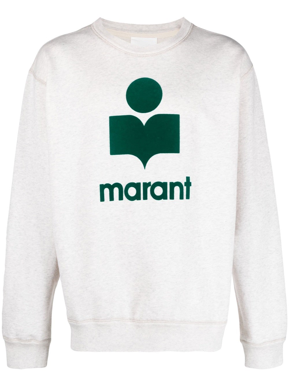 Shop Isabel Marant Mikoy Sweatshirt With Flocked Logo In Nude & Neutrals