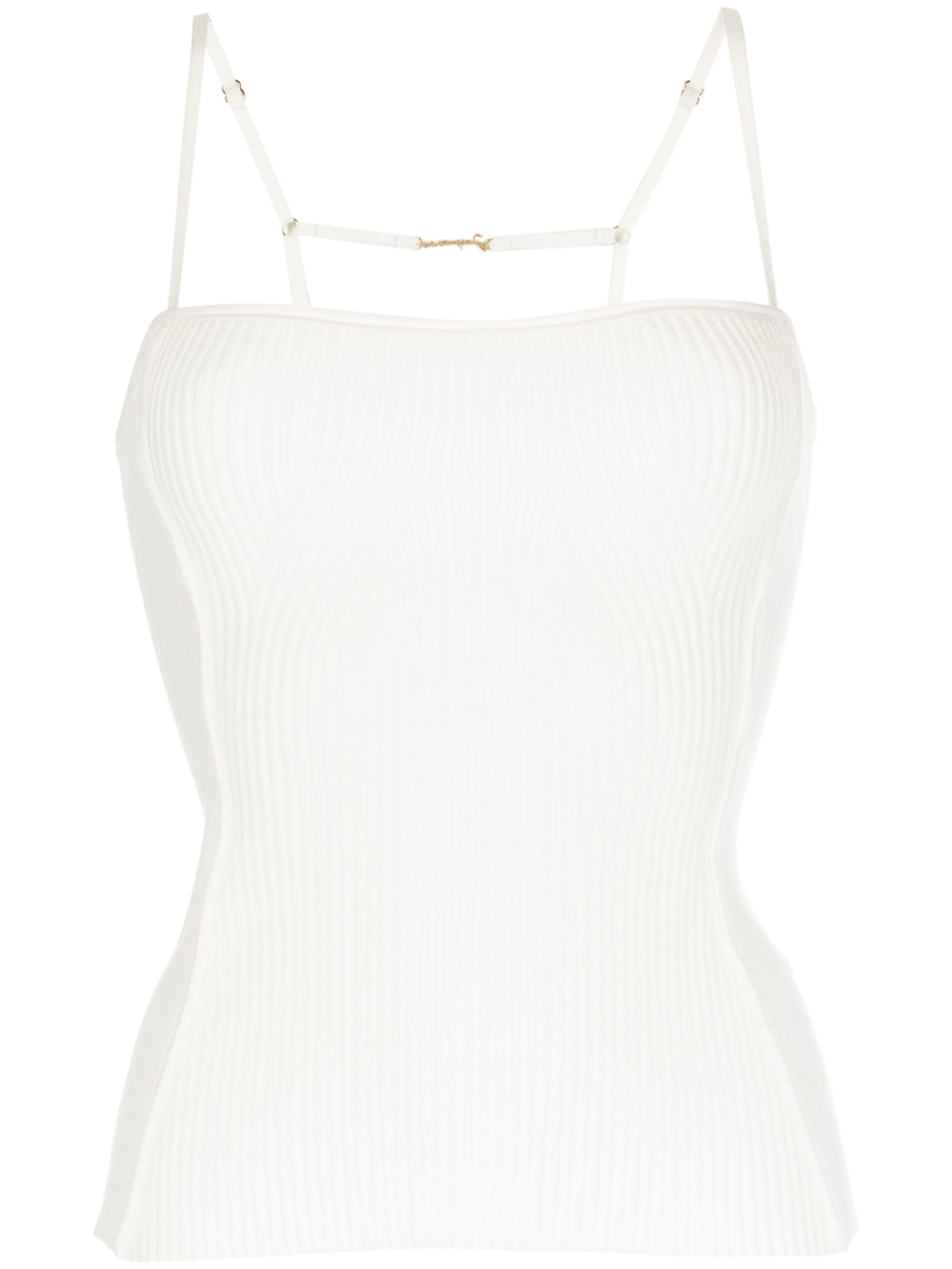 Shop Jacquemus Sierra Ribbed Top In White