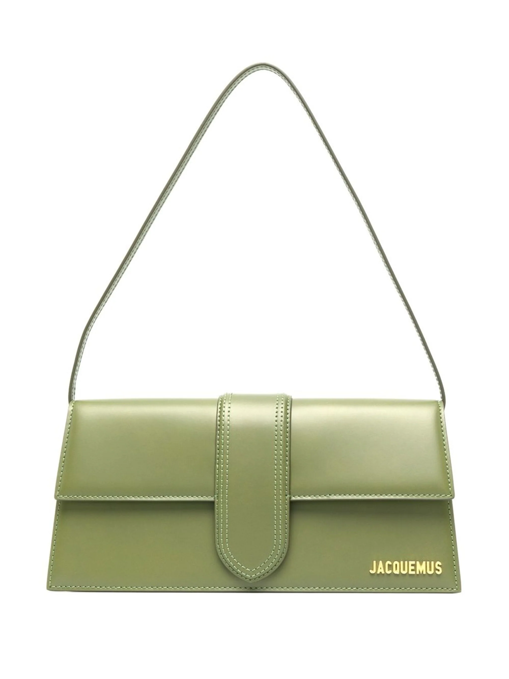 Shop Jacquemus Le Bambino Long Shoulder Bag In Green
