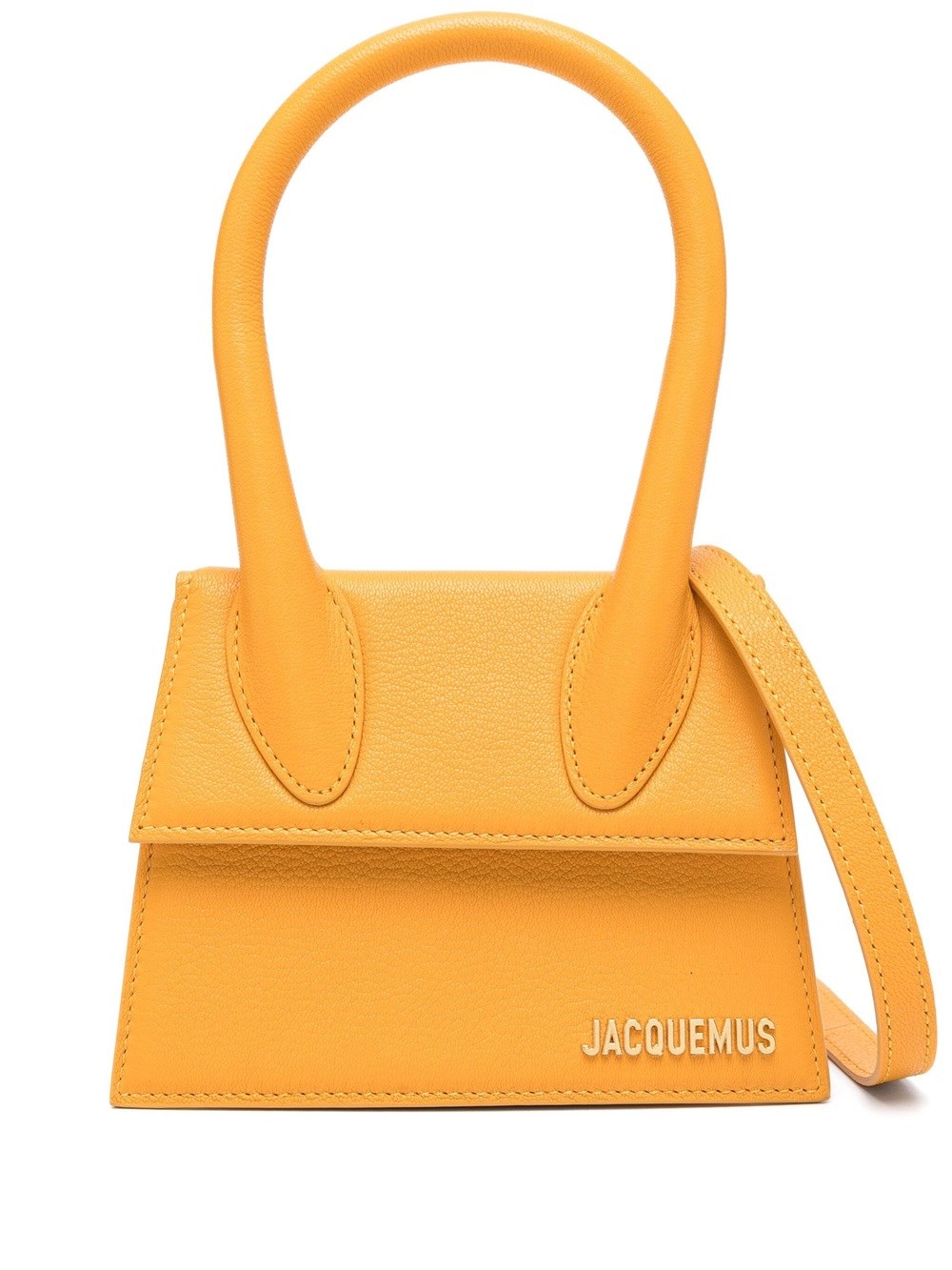 Shop Jacquemus Le Chiquito Moyen Tote Bag In Yellow & Orange