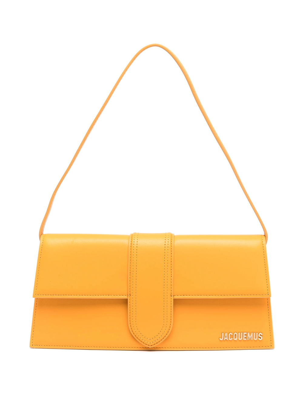 Shop Jacquemus Le Bambino Long Shoulder Bag In Yellow & Orange