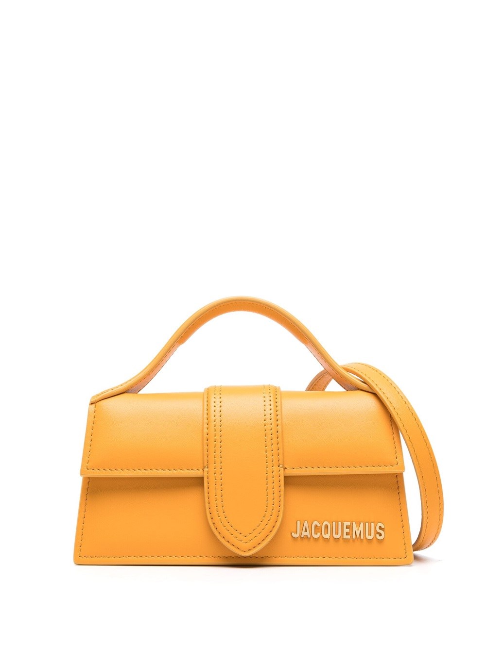 Shop Jacquemus Le Bambino Leather Tote Bag In Yellow & Orange