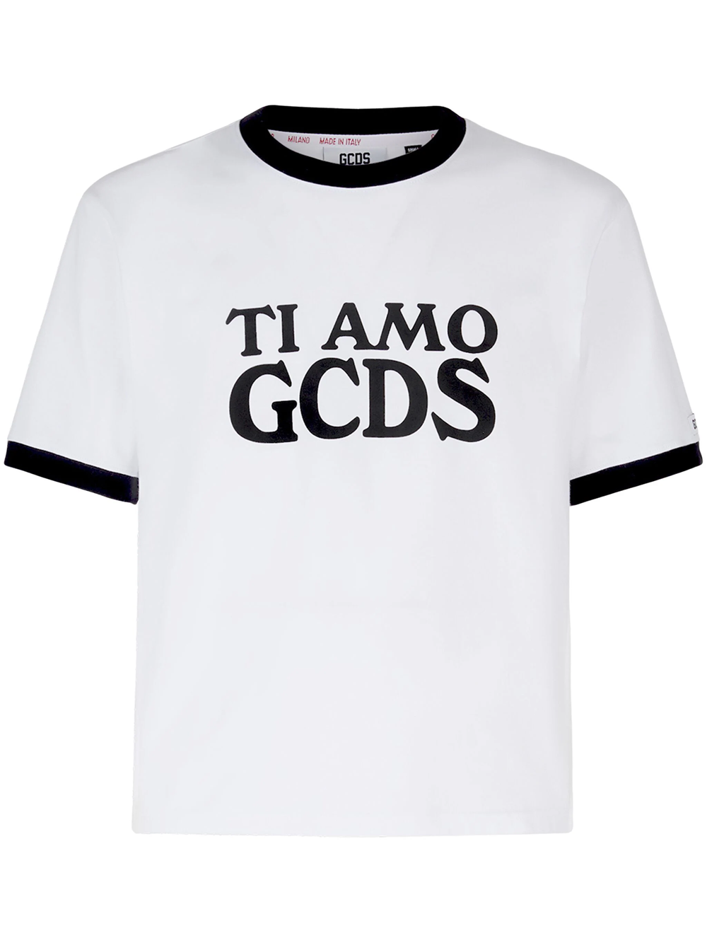 Shop Gcds Cotton T-shirt With Slogan Print In White