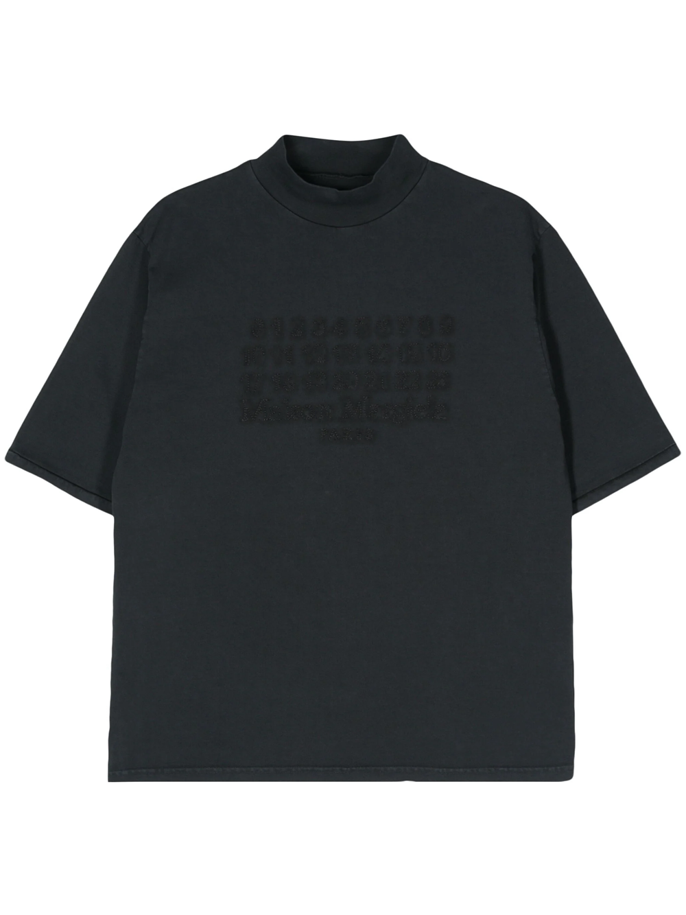 MAISON MARGIELA COTTON T-SHIRT WITH NUMBERS EMBROIDERY