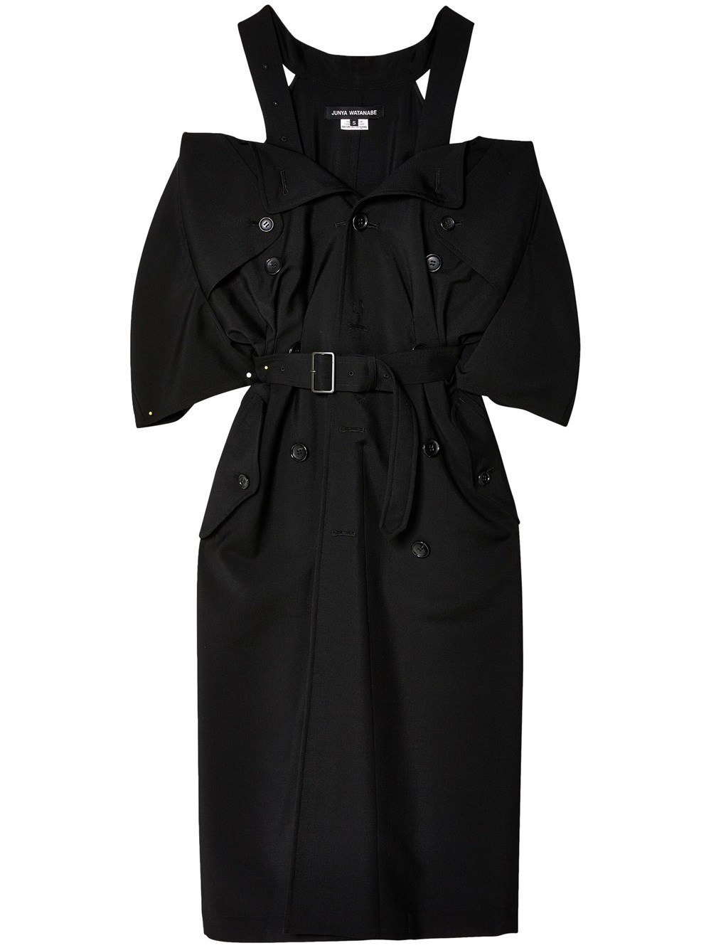 Shop Junya Watanabe Trench-style Midi Dress In Black