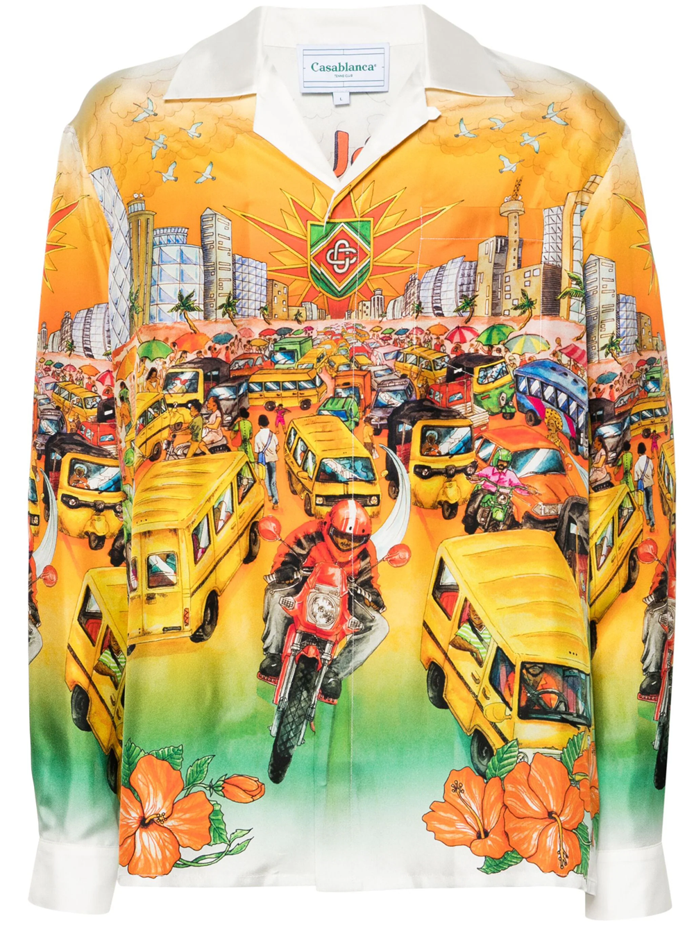 Shop Casablanca Traffic Shirt In Multicolour