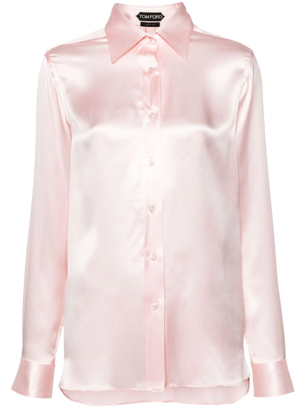 Tom Ford Satin Silk Shirt In Pink