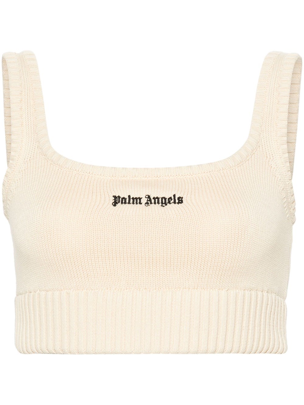 Shop Palm Angels Tank Top With Embroidery In White