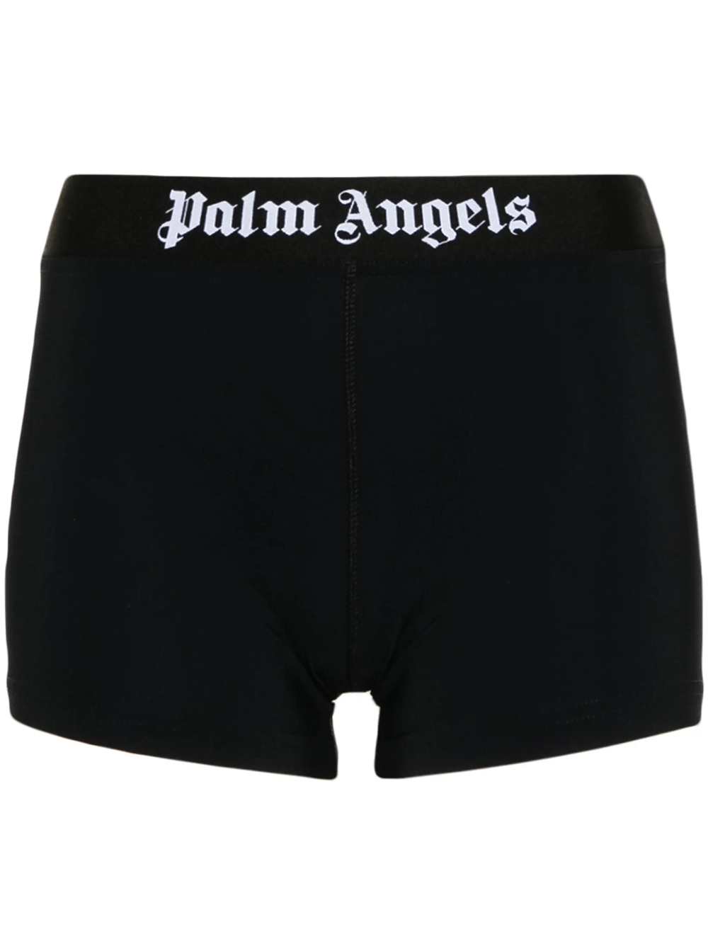 Shop Palm Angels Sports Shorts With Print In Black