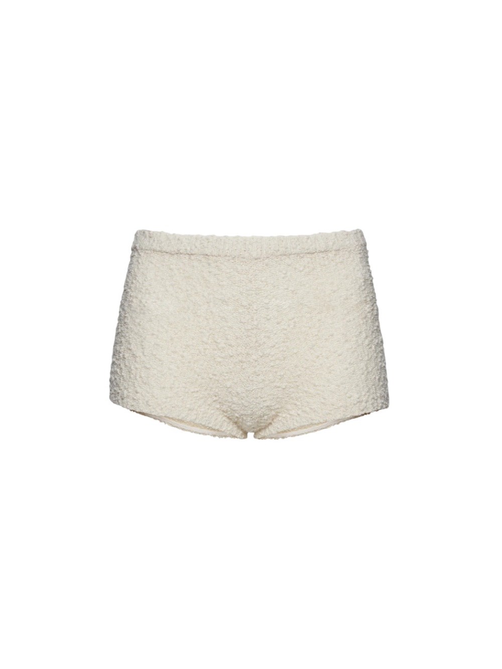 Shop Magda Butrym Cream Colored Bouclé Knit Mini Shorts In Nude & Neutrals