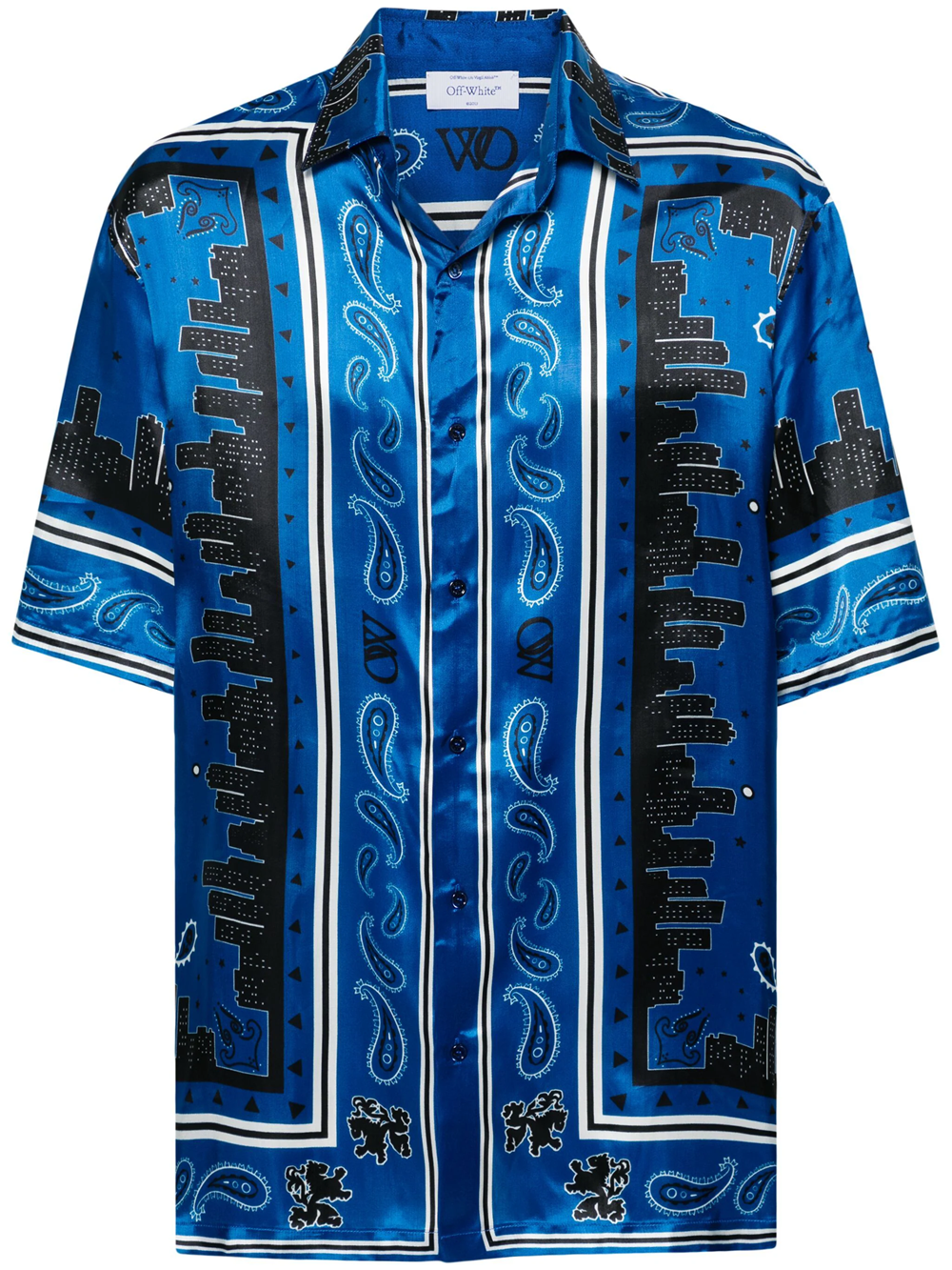 Shop Off-white Shirt With Bandana Print In Blue
