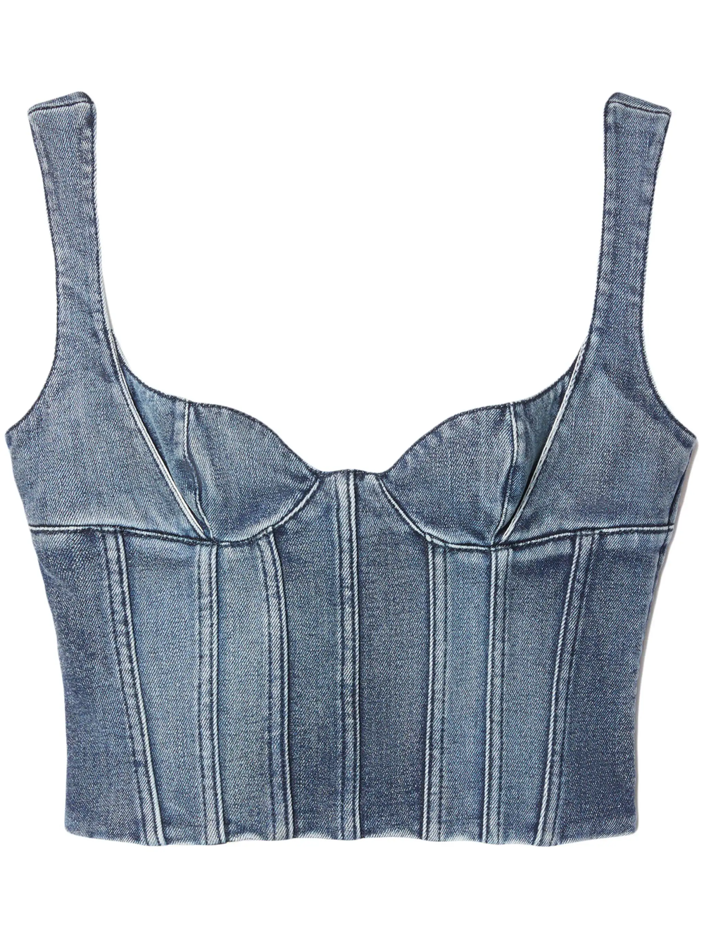 Shop Off-white Bustier Top In Blue